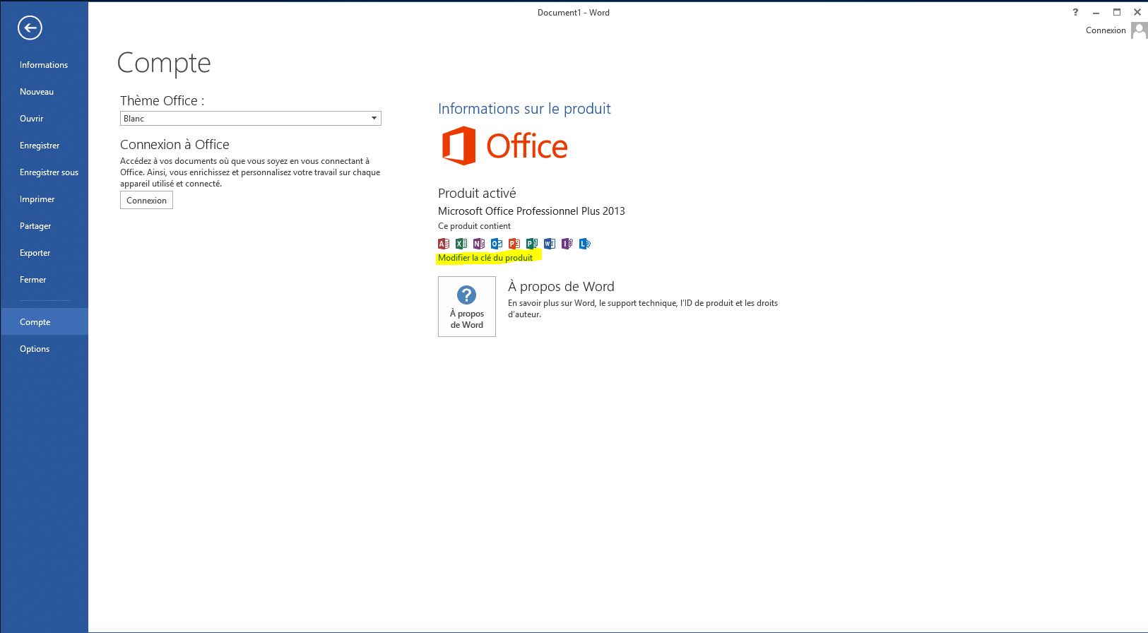 activer ms office 2016